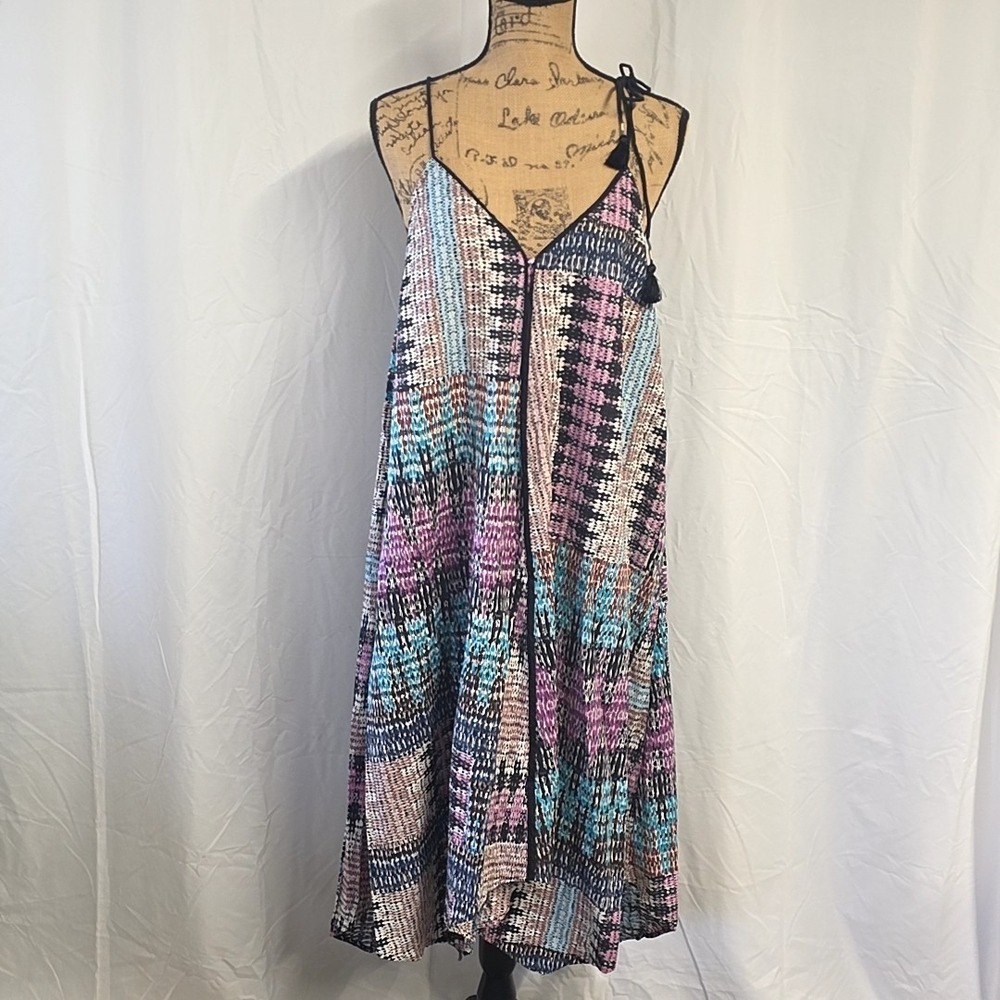 Anthropologie‎ Akemi & Kin Womens sz Sp Dress Handkerchief Patchwork Purple Boho
